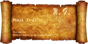 Maul Irén névjegykártya