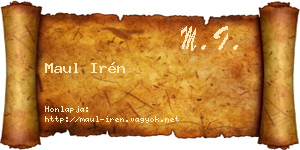 Maul Irén névjegykártya